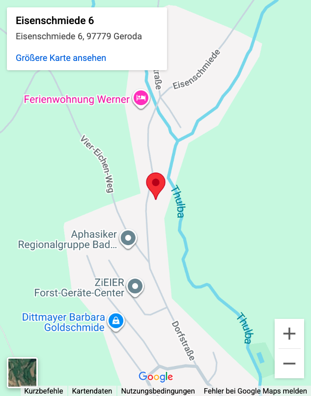 Anfahrtskarte zu Eisenschmiede 6, Geroda